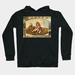 Vintage Christmas Girl Dog Hoodie